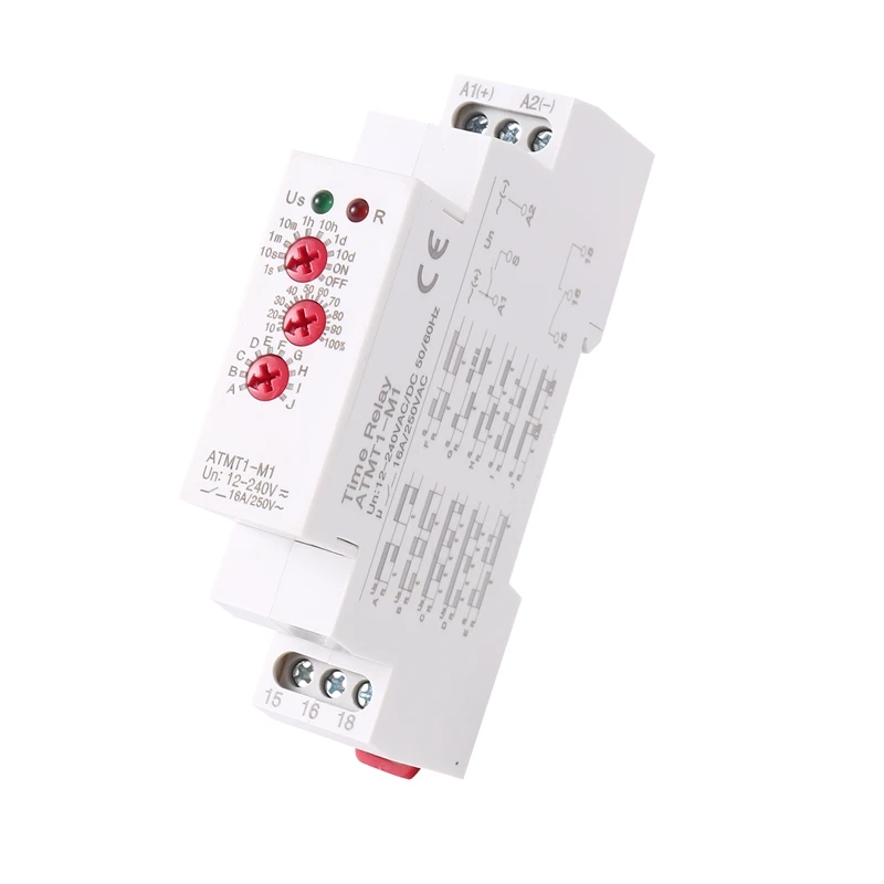 Hot 12-240VAC/DC Din Rail Type Time Delay Relay 16A/250VAC Multifunction Timer Relay With 10 Function Choices, ATMT1
Hot 12-240VAC/DC Din Rail Type Time Delay Relay 16A/250VAC Multifunction Timer Relay With 10 Function Choices, ATMT1