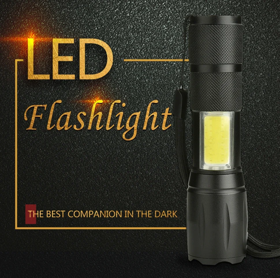 

Powerful LED Flashlight Zoomable Torch 18650 Rechargeable Flashlights Outdoor Waterproof Torches for Camping Hiking Hunting