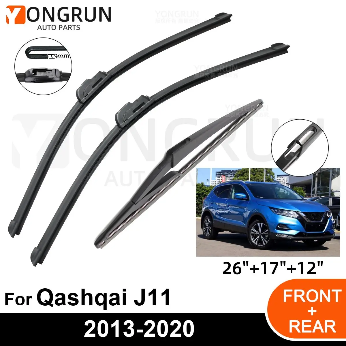 Щетка стеклоочистителя для Nissan Qashqai J11 2013-2020, 3 шт. 
Щетка стеклоочистителя для Nissan Qashqai J11 2013-2020, 3 шт.