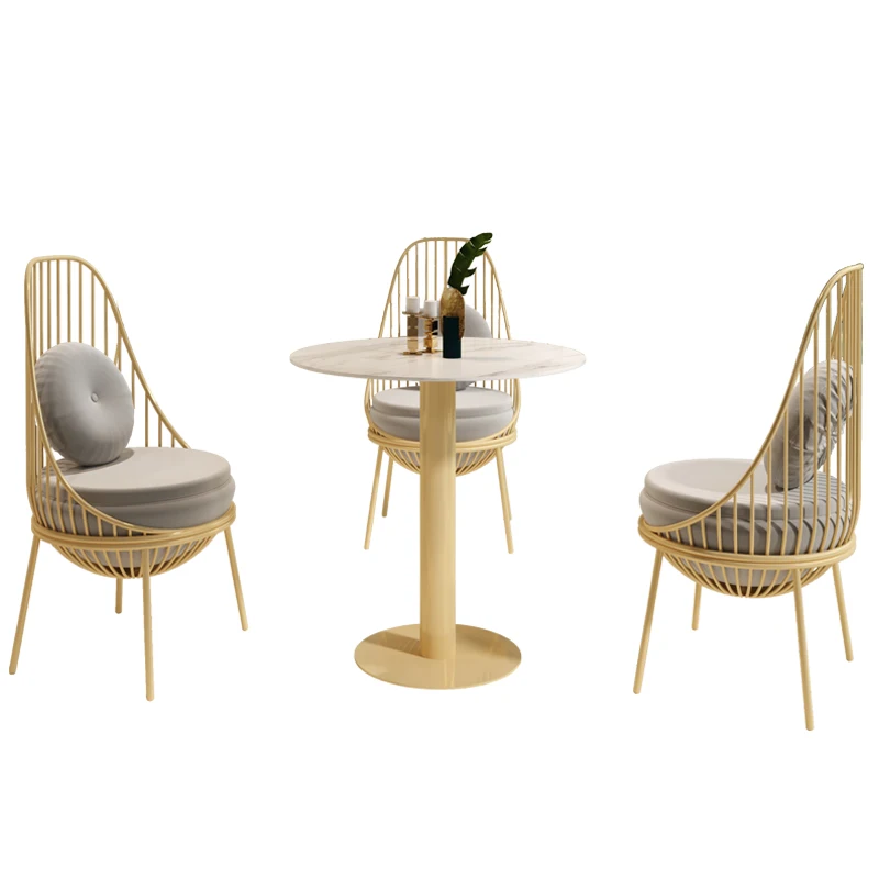 

Negotiation Table and Chair Combination Simple Modern Reception Table and Chair Light Luxury Balcony Small round Dining Table