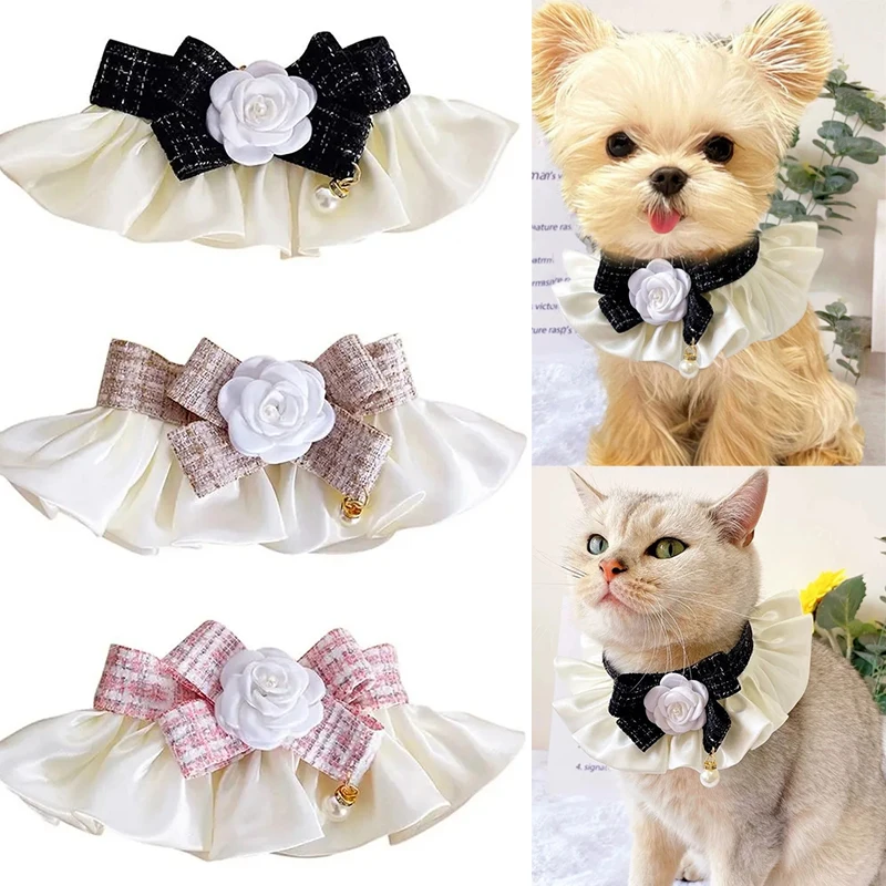 Bowknot Pet Collar with Pearl Bell Pendant,Yorkshire Neckerchief, Kittens and Puppies Bib, Collars Supplies,Luxury
Bowknot Pet Collar with Pearl Bell Pendant,Yorkshire Neckerchief, Kittens and Puppies Bib, Collars Supplies,Luxury