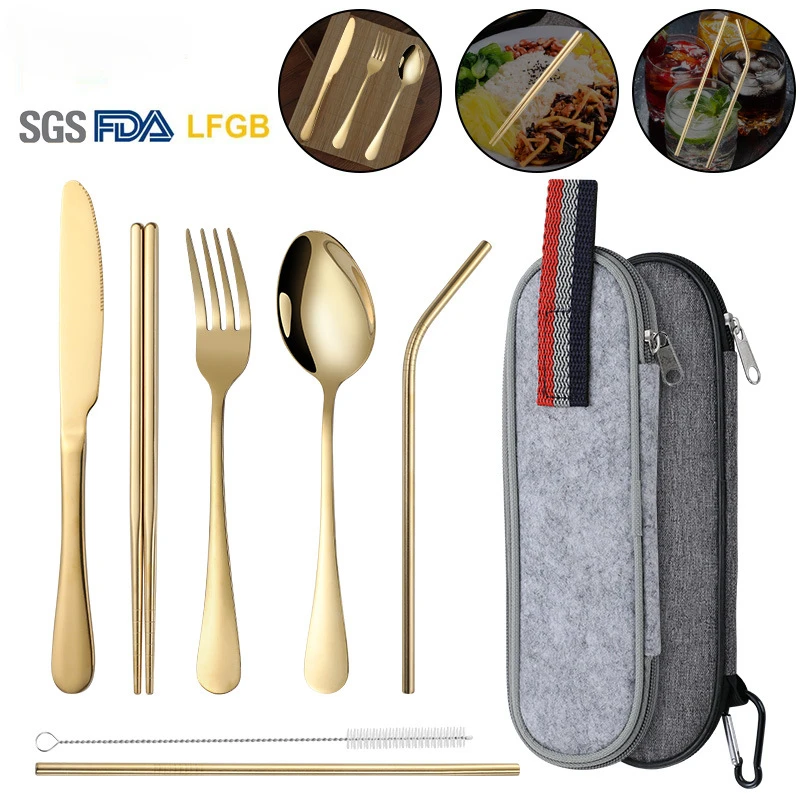 Simple fashion portable tableware set outdoor camping travel knife fork spoon set stainless steel tableware
Simple fashion portable tableware set outdoor camping travel knife fork spoon set stainless steel tableware