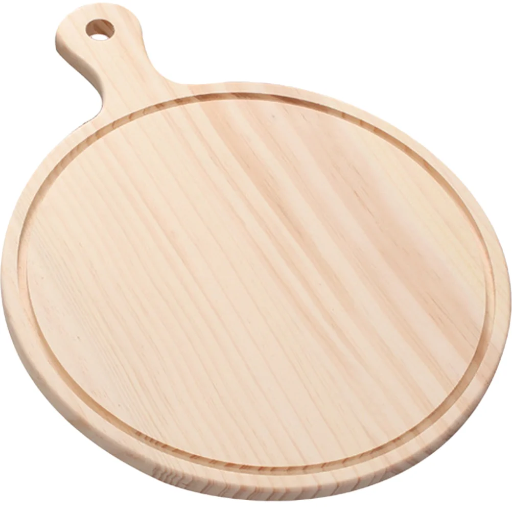 

9inch Multipurpose Food Wooden Pizza Round Cheese Board Pizza Tray Kitchen Gadget Board Dessert Bread Fruit Sushi Tray