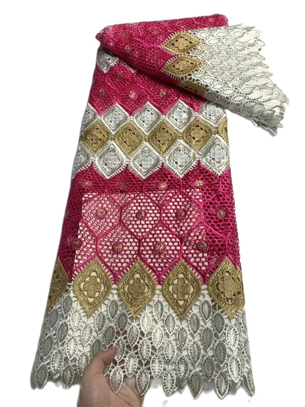 African Sequined Guipure Lace Embroidered Fabric, Nigerian Sequins, Water-soluble Fabric for Women Dress, Luxury, 5 Yards
African Sequined Guipure Lace Embroidered Fabric, Nigerian Sequins, Water-soluble Fabric for Women Dress, Luxury, 5 Yards