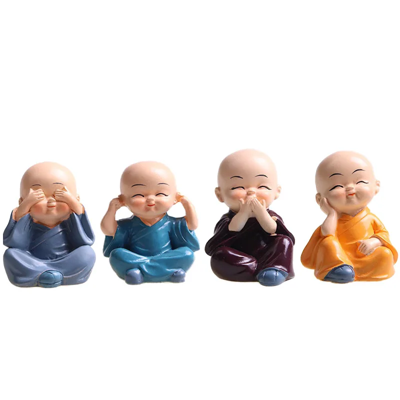 

Hot Selling Resin 4 Is Not Small Monk Zen Little Novice Monk Car Accessories Flower Pot Furnishings Creative And Practical Gifts