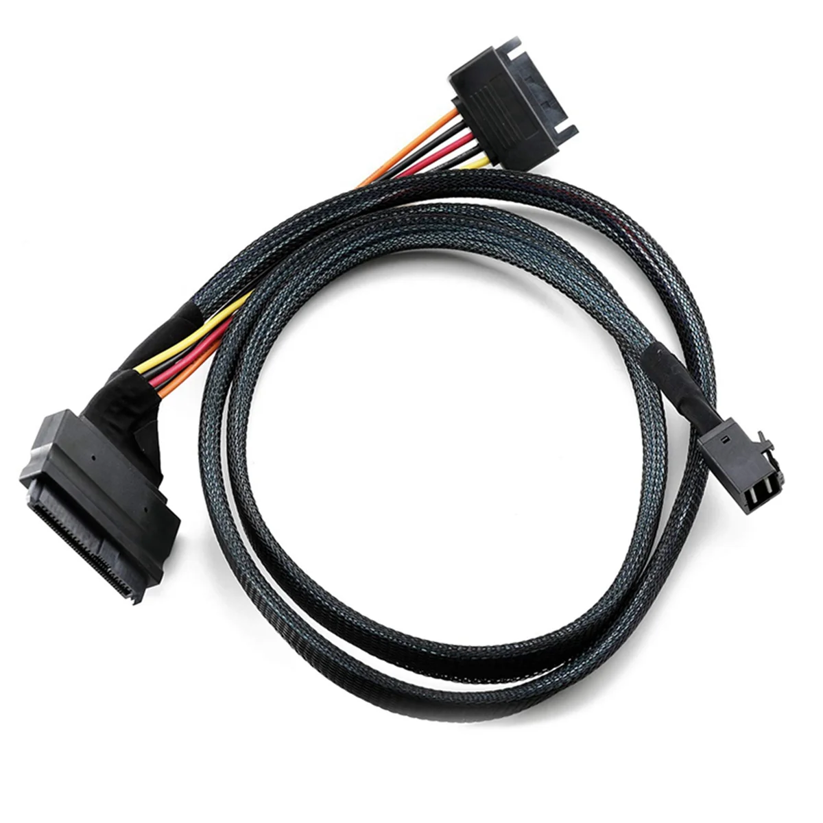Built-in 12G Mini SAS HD to U.2 / SFF-8643 to SFF-8639 Cable 0.5M with 15-Pin SATA Power Supply, Suitable for U.2 SSD
Built-in 12G Mini SAS HD to U.2 / SFF-8643 to SFF-8639 Cable 0.5M with 15-Pin SATA Power Supply, Suitable for U.2 SSD