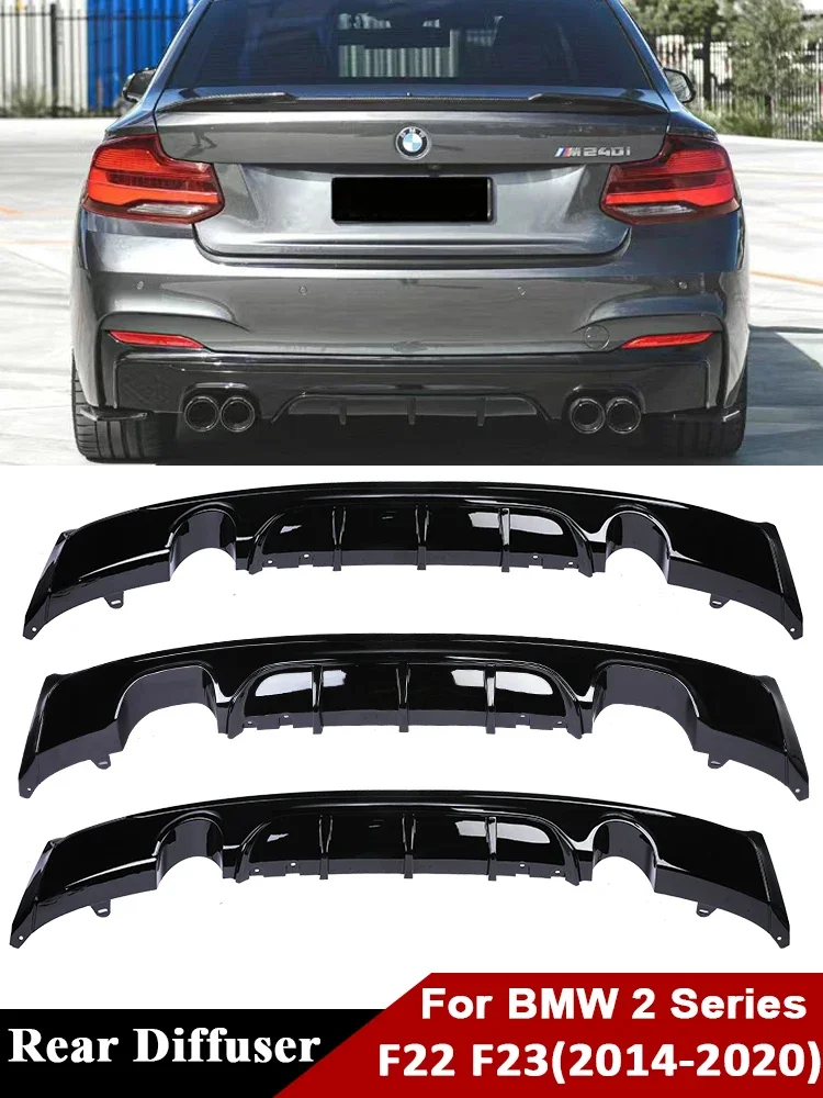 

Gloss Black M Sport M Tech Rear Diffuser Bumper Body Kit Carbon Fiber MP Diffusor 2014-2020 For BMW 2 Series F22 F23 Replacement