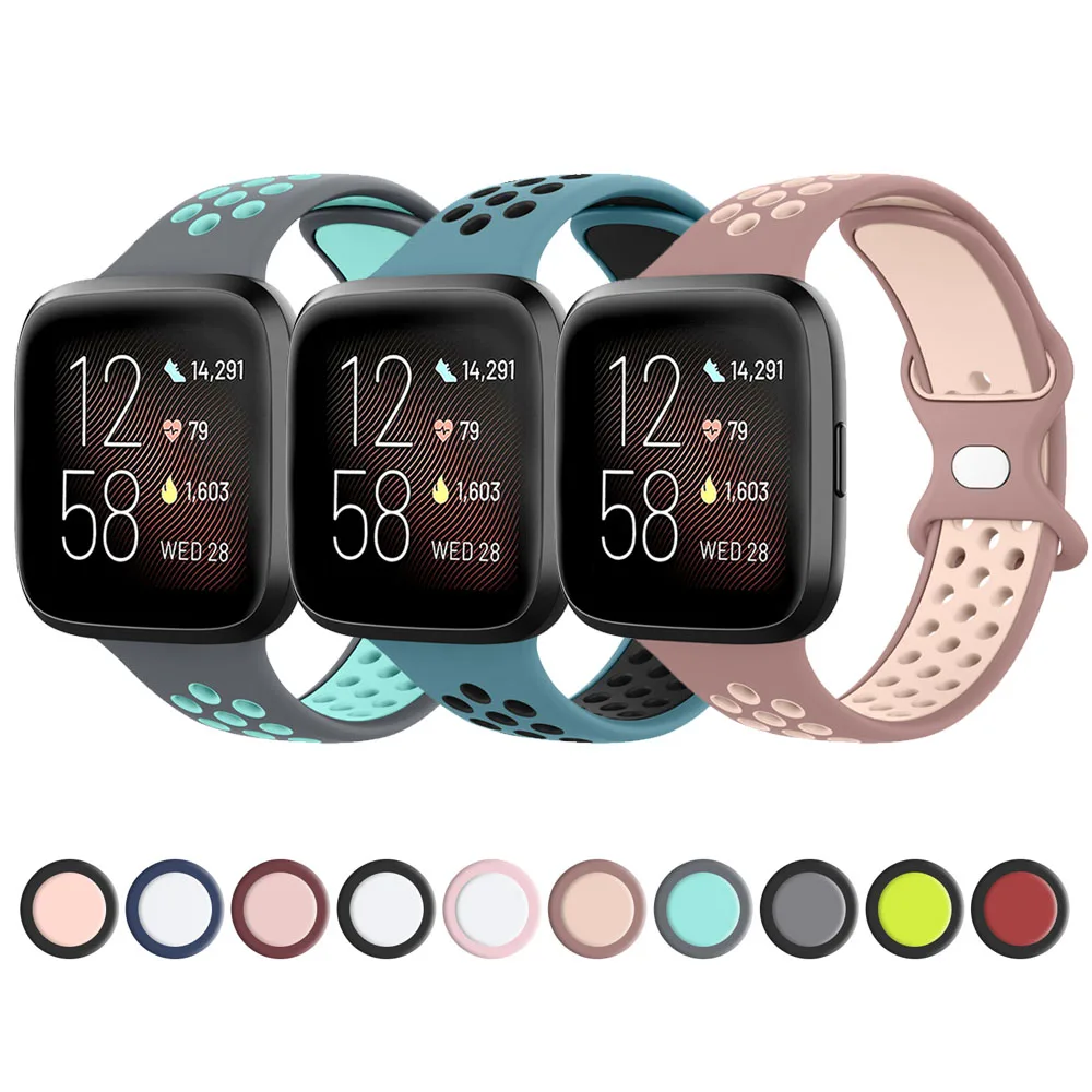 

Silicone Double Color Band For Fitbit Versa1/Versa 2 Strap Bracelet Sport Watchband For Fitbit Versa Lite Wristband Correa