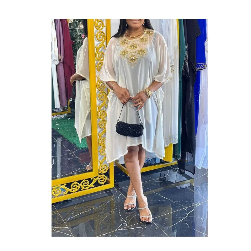 White Royal Fashion Summer Dubai Moroccan Long Shirt Fancy Beach Party Dress European and American Fashion Trends
White Royal Fashion Summer Dubai Moroccan Long Shirt Fancy Beach Party Dress European and American Fashion Trends