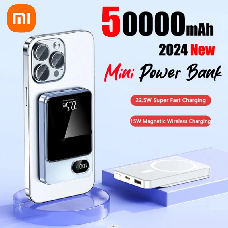 

Xiaomi New 50000mAh Magnetic Qi Wireless Charger Power Bank 22.5W Super Fast Charging Mini Powerbank For iPhone Samsung Huawei