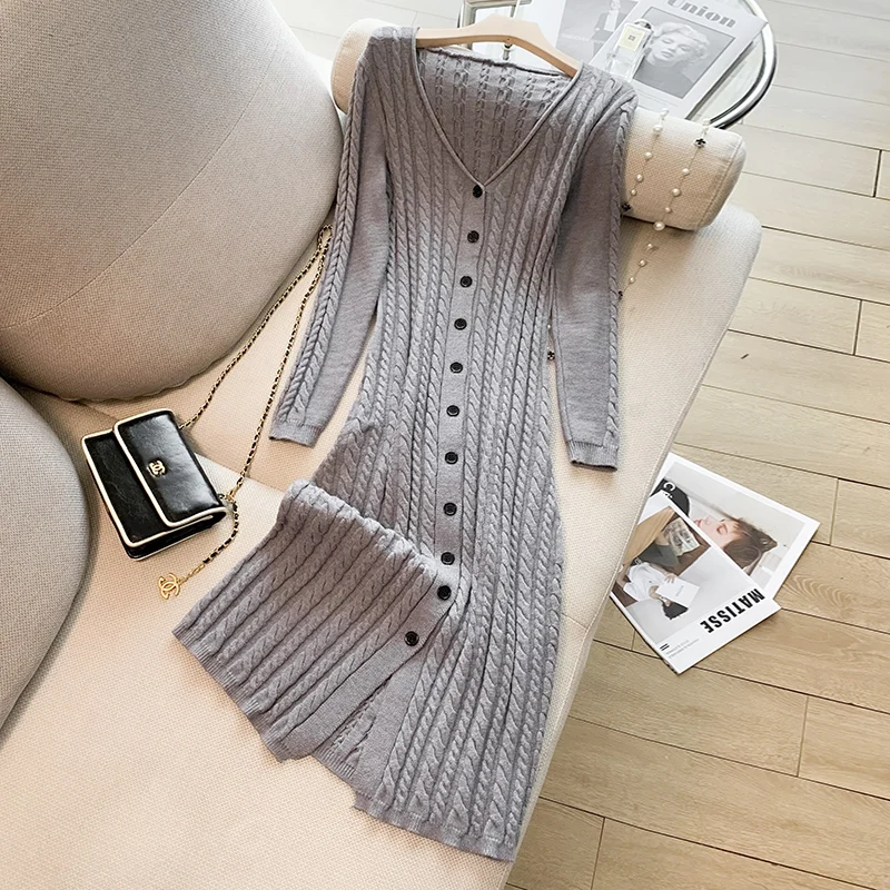 2022 Winter Single-breasted Sweater Dress Long Sleeve Fashion Casual Cardigan Coat Dresses For Women Outwear Cloth Vestido Robe
2022 Winter Single-breasted Sweater Dress Long Sleeve Fashion Casual Cardigan Coat Dresses For Women Outwear Cloth Vestido Robe