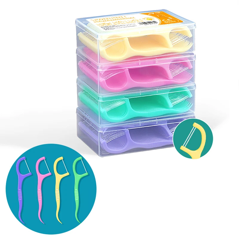 50Pcs/Box Colorful Fruit Flavor Dental Floss Pick Teeth Cleaner With Storage Box Double Line High Tensile Force Teeth Stick
50Pcs/Box Colorful Fruit Flavor Dental Floss Pick Teeth Cleaner With Storage Box Double Line High Tensile Force Teeth Stick