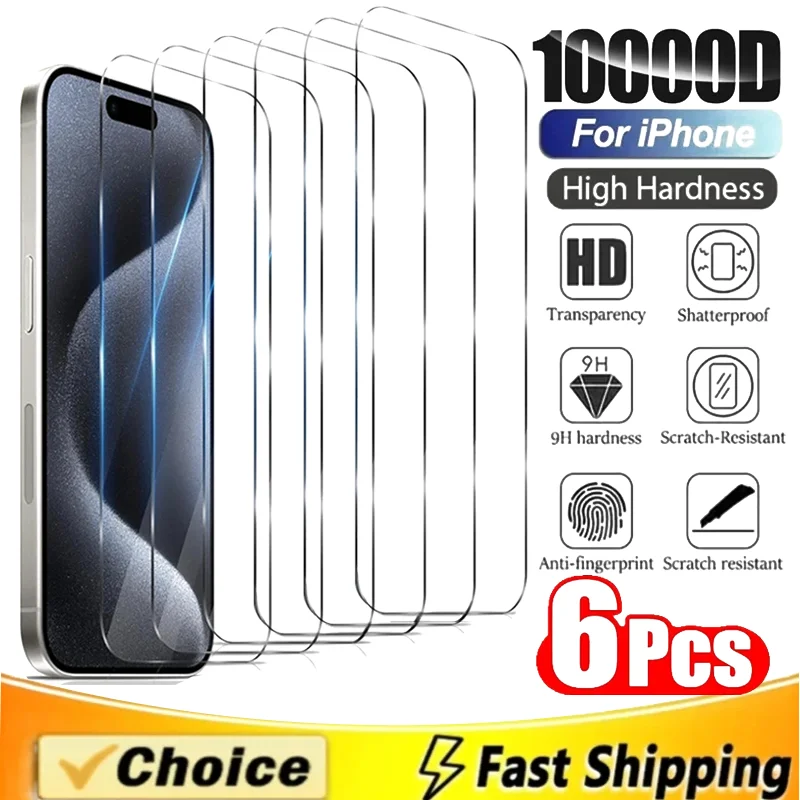 6Pcs Tempered Glass For iPhone 15 14 12 13 11 Pro Max Mini Screen Protectors For iPhone 7 8 Plus XS MAX X XR SE Protective Glass
6Pcs Tempered Glass For iPhone 15 14 12 13 11 Pro Max Mini Screen Protectors For iPhone 7 8 Plus XS MAX X XR SE Protective Glass