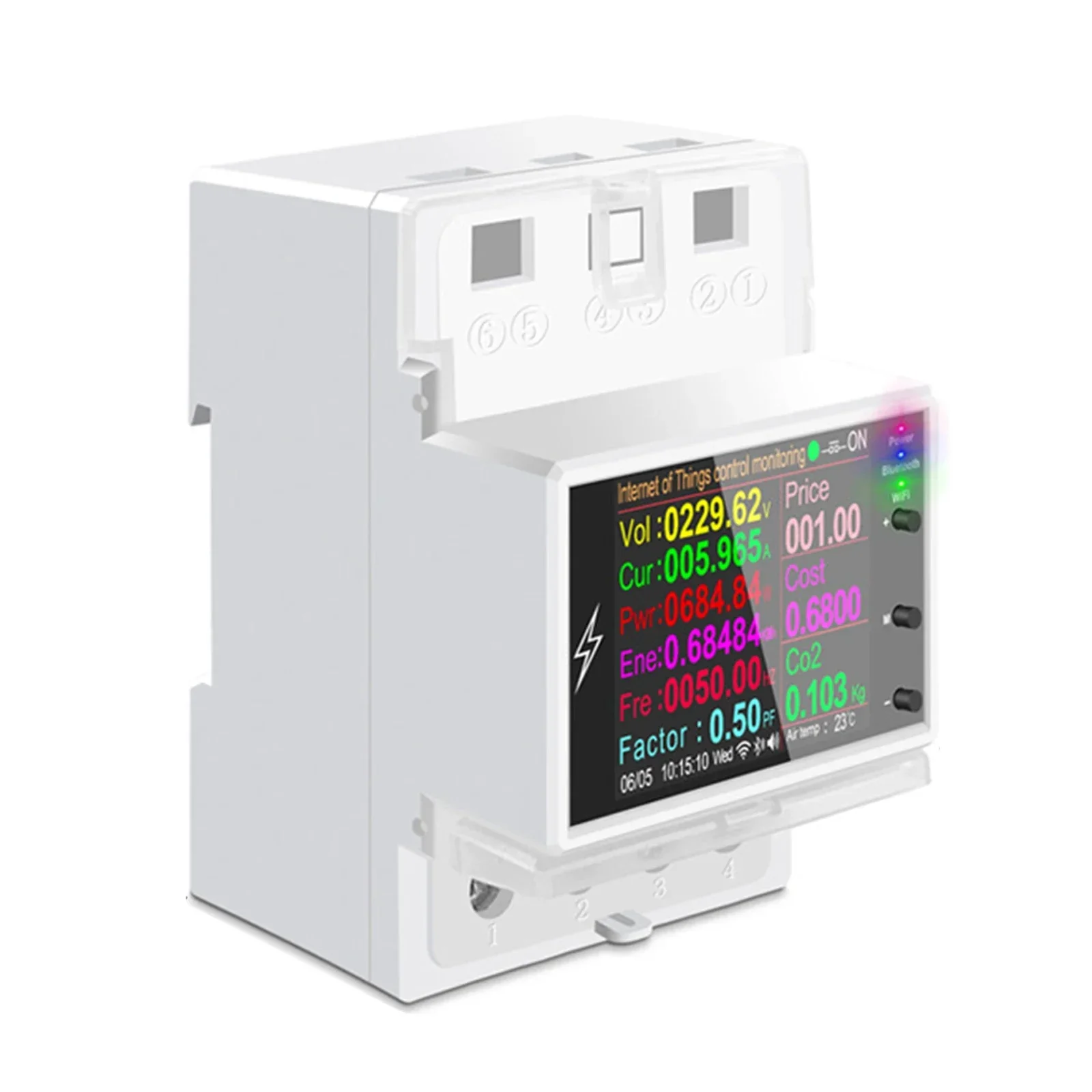 Din Rail Smart Switch AT4PW 100A WIFI Bluetooth Digital Power Energy Volt Amp Kwh Frequency Factor Meter Alexa Google Home
Din Rail Smart Switch AT4PW 100A WIFI Bluetooth Digital Power Energy Volt Amp Kwh Frequency Factor Meter Alexa Google Home