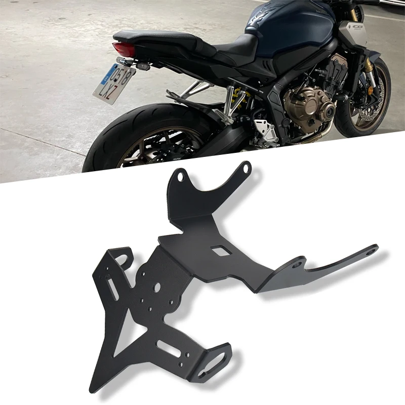 

For HONDA CBR650R CB650R CBR CB 650R 2021-2024 Motorcycle CNC License Plate Frame Moto Rear Tidy Bracket With LED Tail Light