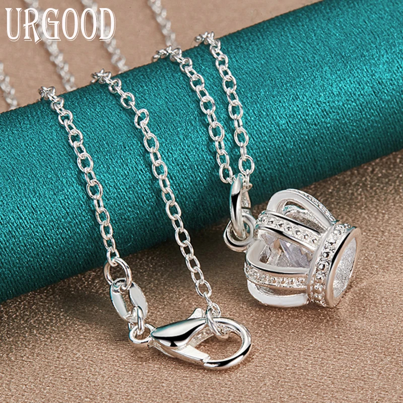 925 Sterling Silver Crown AAA Zircon Pendant Necklace 16-30 Inch Chain For Women Party Engagement Wedding Fashion Jewelry
925 Sterling Silver Crown AAA Zircon Pendant Necklace 16-30 Inch Chain For Women Party Engagement Wedding Fashion Jewelry