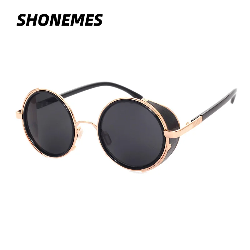 

SHONEMES Steampunk Round Sunglasses Retro Mirror Sun Glasses Metal Frame Outdoor UV400 Shades for Men Women