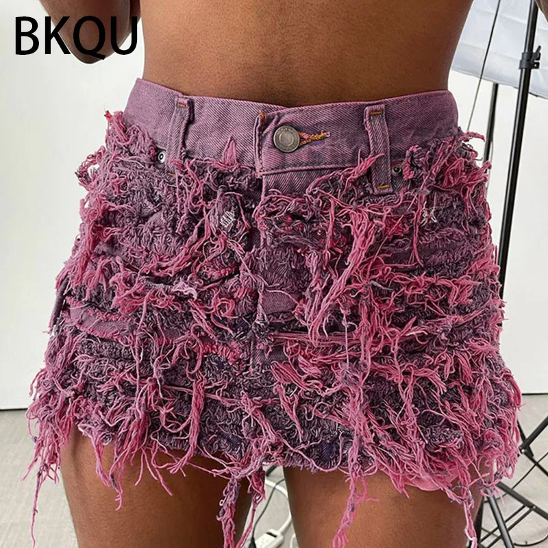 BKQU Vintage 90s Denim Skirts Women Y2K Streetwear Ripped High Waist Mini Skirt 2023 Summer E-girl Aesthetics Tassel Jean Skirts
BKQU Vintage 90s Denim Skirts Women Y2K Streetwear Ripped High Waist Mini Skirt 2023 Summer E-girl Aesthetics Tassel Jean Skirts