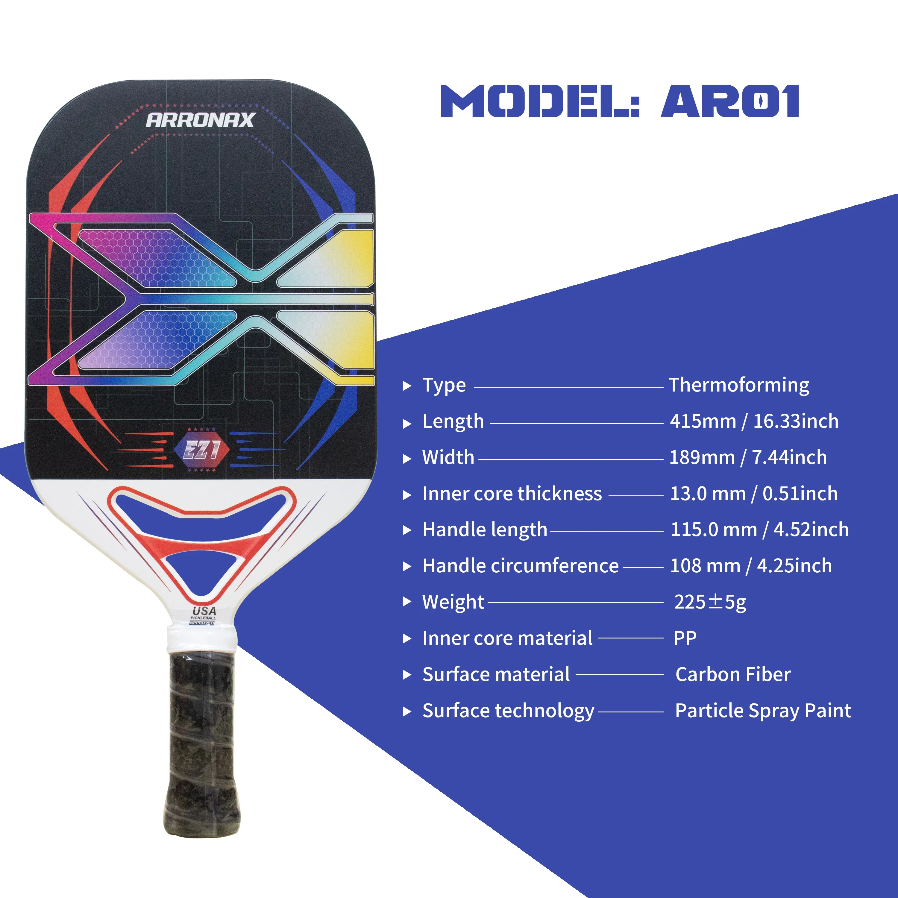 Arronax USAPA Approved Carbon Fiber Pickleball Paddle 2023 13mm Professional Pickle Ball Racket Racquet Men Women Child
Arronax USAPA Approved Carbon Fiber Pickleball Paddle 2023 13mm Professional Pickle Ball Racket Racquet Men Women Child