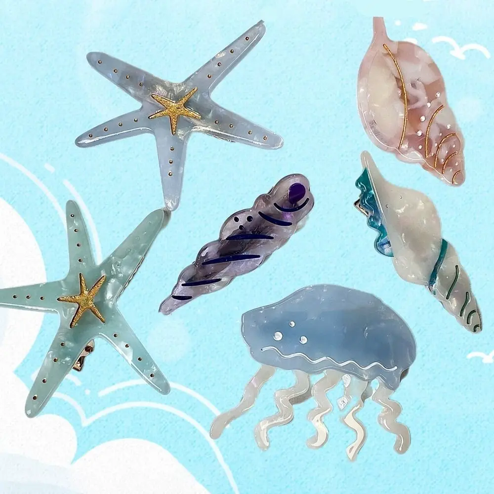 Acetic Acid Acetate Hair Clip Conch Jellyfish Headwear Starfish Geometry Shape Hair Clips for Women for Student
Acetic Acid Acetate Hair Clip Conch Jellyfish Headwear Starfish Geometry Shape Hair Clips for Women for Student