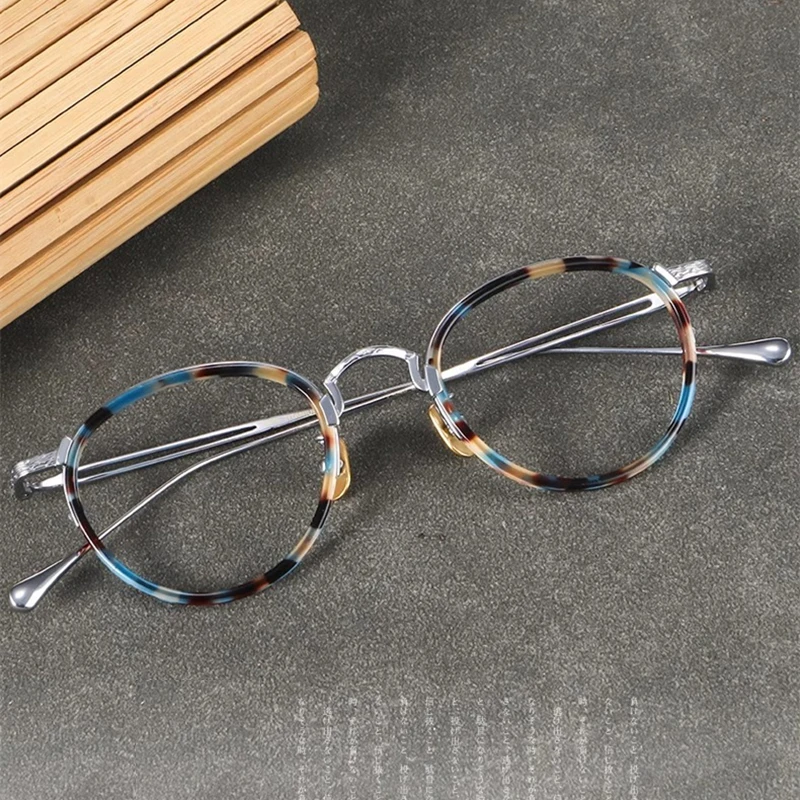 

Retro Round Titanium Glasses Frame Men Optical Myopia Prescription Eyeglasses Frames Women Japanese Brand Design Vintage Eyewear