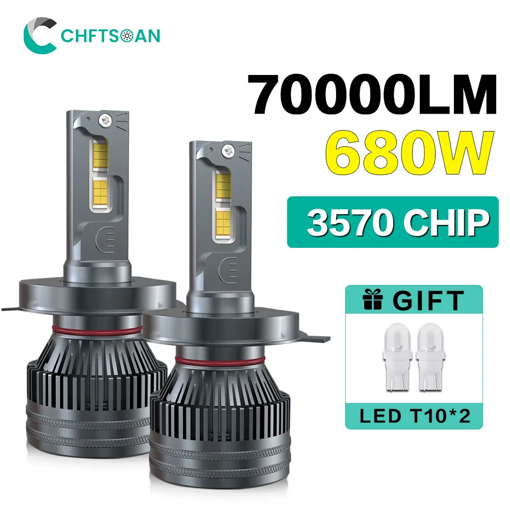 

Chftsoan High Power LED Headlight Bulbs H4 H1 H7 H11 9005 9006 9012 Headlamp 680W 70000LM 6000K Turbo Auto Fog Light 10-32V