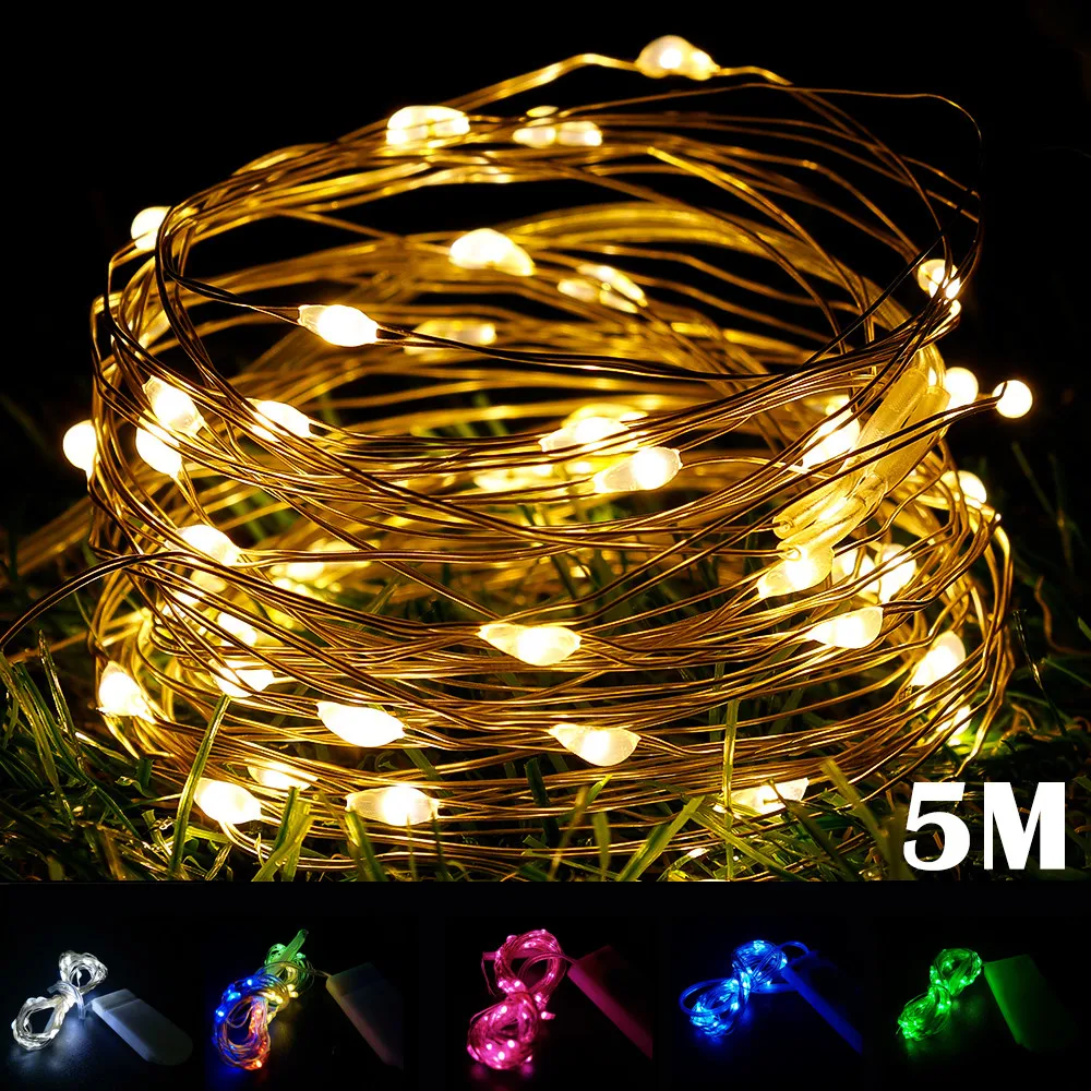 Garland Fairy Lighting Strings for Holiday Christmas Wedding Party Decoration Battery Powered 5M LED Copper Wire String Lights
Garland Fairy Lighting Strings for Holiday Christmas Wedding Party Decoration Battery Powered 5M LED Copper Wire String Lights
