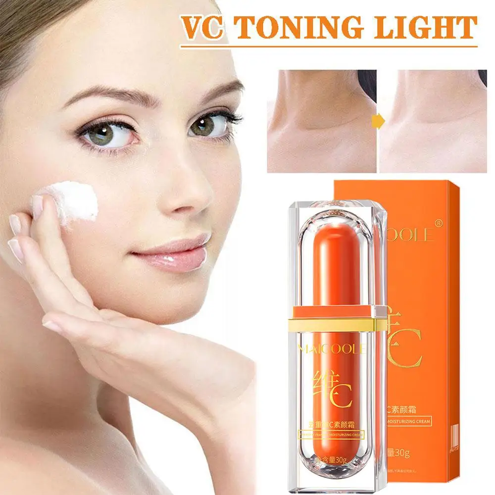 

Vitamin C Whitening Facial Cream Natural Lasting Brightening Face Cream Beauty Spots Cover Moisturizer Person's Lazy Cosmet W1C0