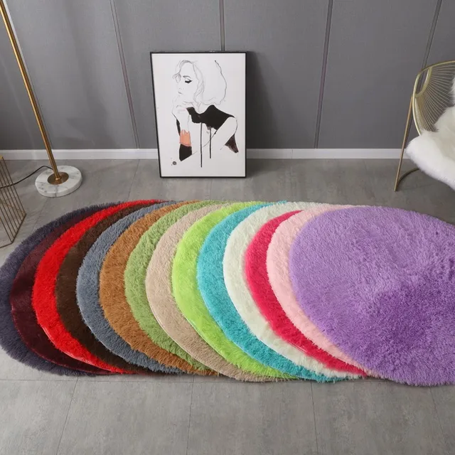 Tapis rond en peluche pour enfants, décor de salon moderne, papier nickel é de embaubrute, polymères moelleux, sol de chevet, coussin de baie vitrée, 2024 2