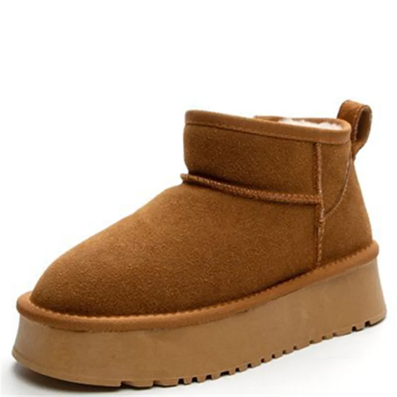 5CM Platform Fashion Women's Ankle Boots Faux Wool Winter Boots Women Snow Boots Cow Leather Ladies Shoes 
5CM Platform Fashion Women's Ankle Boots Faux Wool Winter Boots Women Snow Boots Cow Leather Ladies Shoes