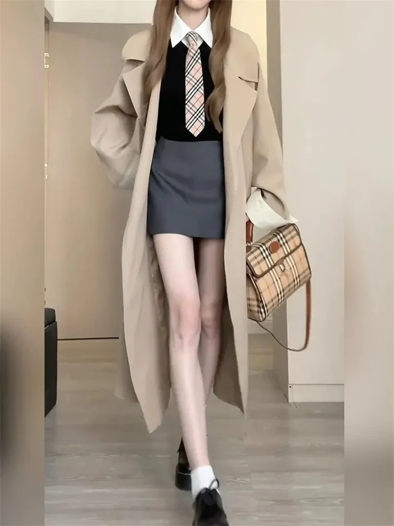 Korean Version Simple And High-end Fashion Atmosphere Sense TrenchCoat Autumn And Winter New Versatile And Slimming Coat Jacket
Korean Version Simple And High-end Fashion Atmosphere Sense TrenchCoat Autumn And Winter New Versatile And Slimming Coat Jacket