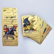 54pcs Pokemon Metal Gold Card Box Golden Letters Spanish Playing Cards Metalicas Charizard Vmax Gx Collection Game Card Case Toy
54pcs Pokemon Metal Gold Card Box Golden Letters Spanish Playing Cards Metalicas Charizard Vmax Gx Collection Game Card Case Toy