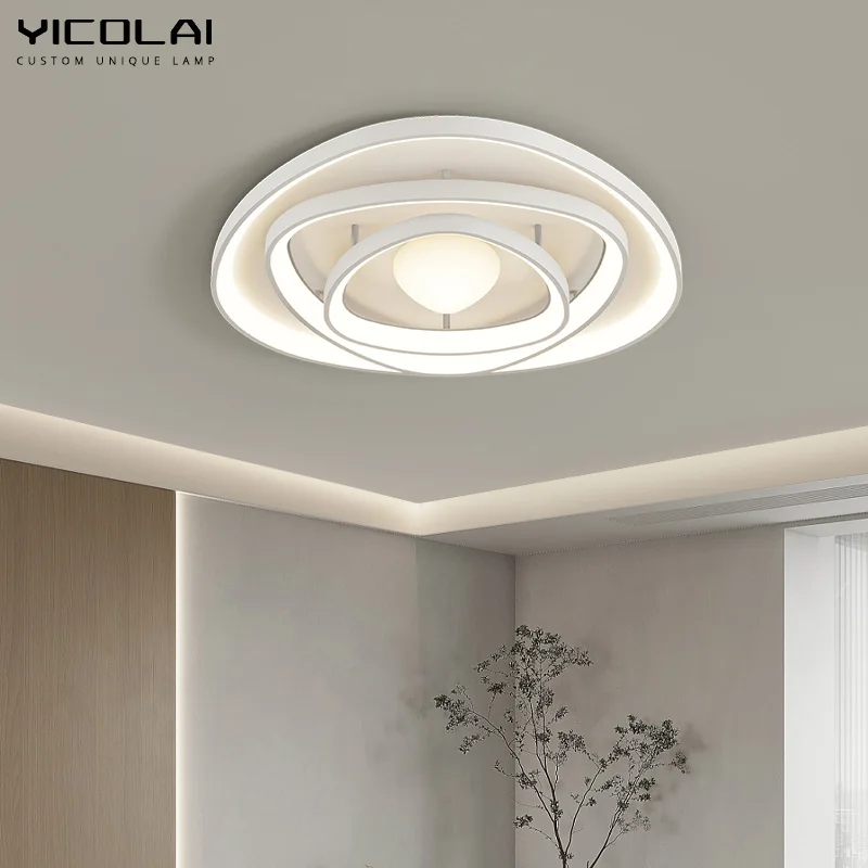 

Black/White Circle LED Ceiling Light Home Appliance For Bedroom Living Dinning Room Aisle Corridor With Remote Control Fixtures