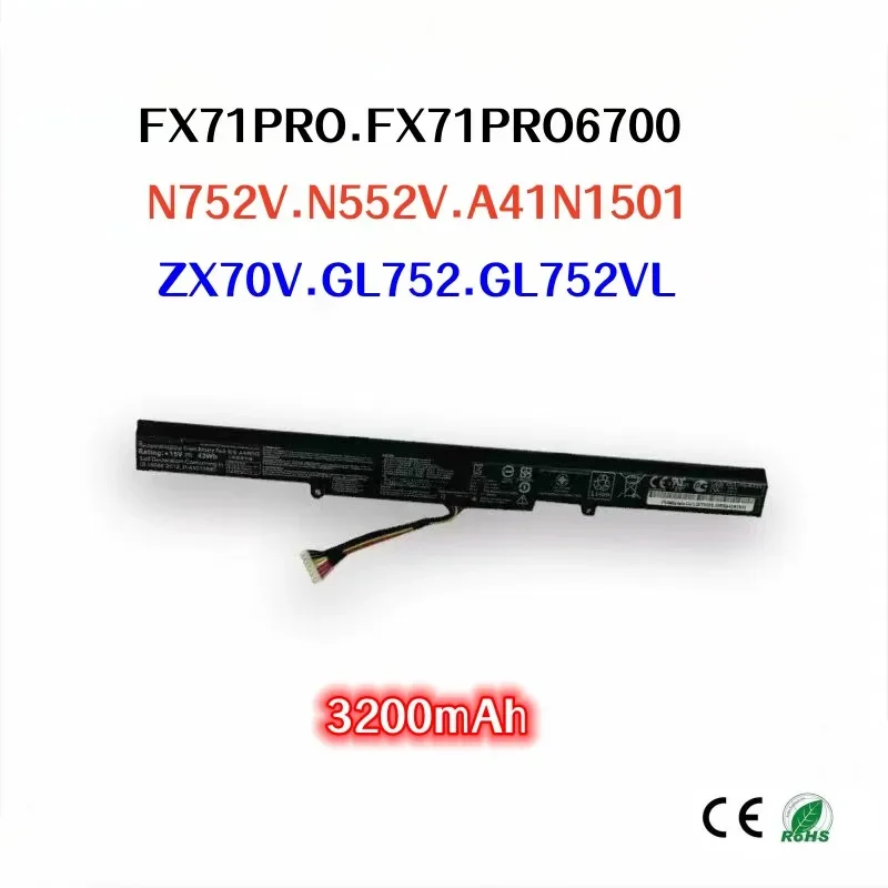 Оригинальный аккумулятор 3200 мАч для ноутбука ASUS FX71PRO FX71PRO6700 N752V N552V A41N1501 ZX70V GL752 GL752VL
Оригинальный аккумулятор 3200 мАч для ноутбука ASUS FX71PRO FX71PRO6700 N752V N552V A41N1501 ZX70V GL752 GL752VL