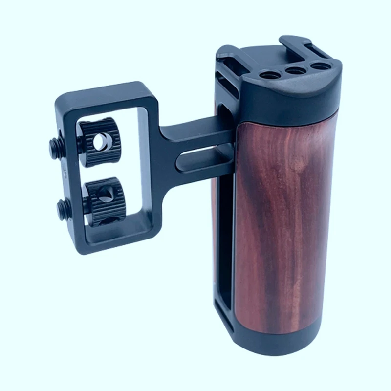 

Universal DSLR Camera Cage Side Handle New Black For Sony/Canon/Nikon Camera Wooden Mini Handgrip 1/4 Screws Quick Release Plate