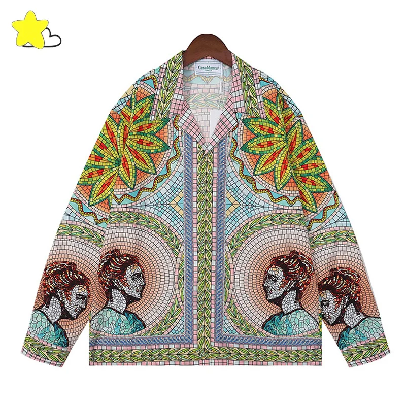 Men Women Vintage Classic Graphics Full Print CASABLANCA Long Sleeve Shirts Casual Fashion Hip Hop Oversized V-Neck Shirt
Men Women Vintage Classic Graphics Full Print CASABLANCA Long Sleeve Shirts Casual Fashion Hip Hop Oversized V-Neck Shirt