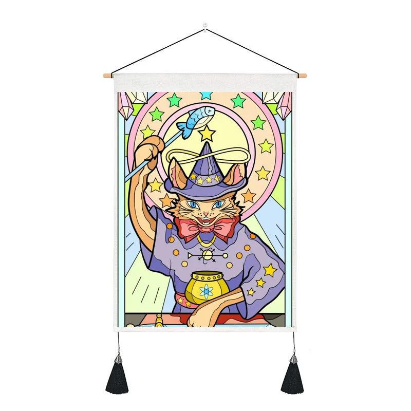 Cute Cat Wall Background Guest Dining Room Decorative Artistic Star Polyester Rectangular Hanging Cloth Bedroom Children Cartoon 
Cute Cat Wall Background Guest Dining Room Decorative Artistic Star Polyester Rectangular Hanging Cloth Bedroom Children Cartoon
