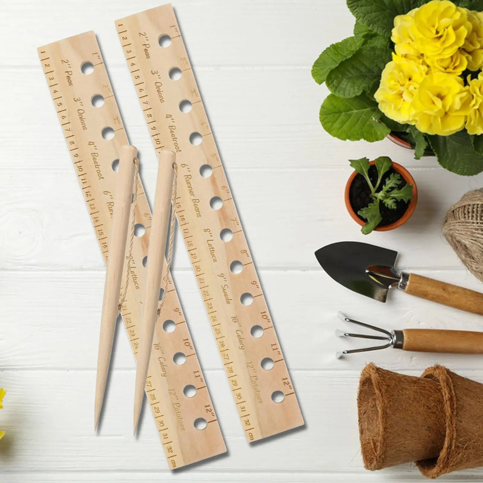 2Pcs Planting Ruler and Dibber Portable 12 inch with Holes Planter Tool Plant Ruler for Vegetable Gardens Raised Garden Bed
2Pcs Planting Ruler and Dibber Portable 12 inch with Holes Planter Tool Plant Ruler for Vegetable Gardens Raised Garden Bed