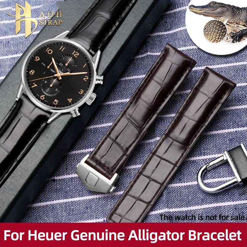 

Crocodile Leather Watch Strap For Heuer Carrera Monaco CBL2118 Men's Watch Band Folding Buckle Style 19 20 22mm Bracelet