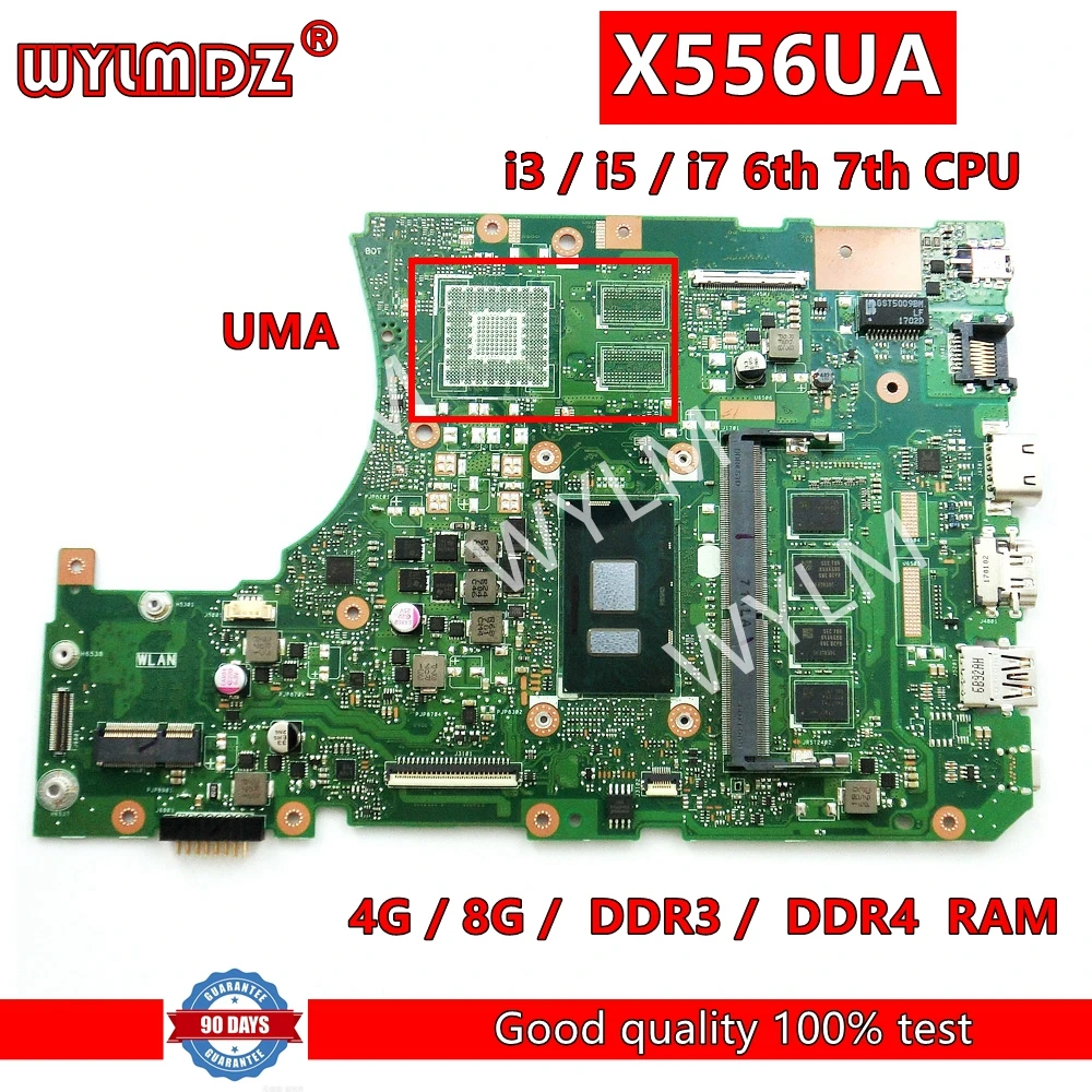 

Материнская плата для ноутбука X556UA I3/I5/I7CPU с 4G/8G RAM Материнская плата Asus X556U X556UF X556UV X556UAM X556UJ X556UAK K556U FL5900