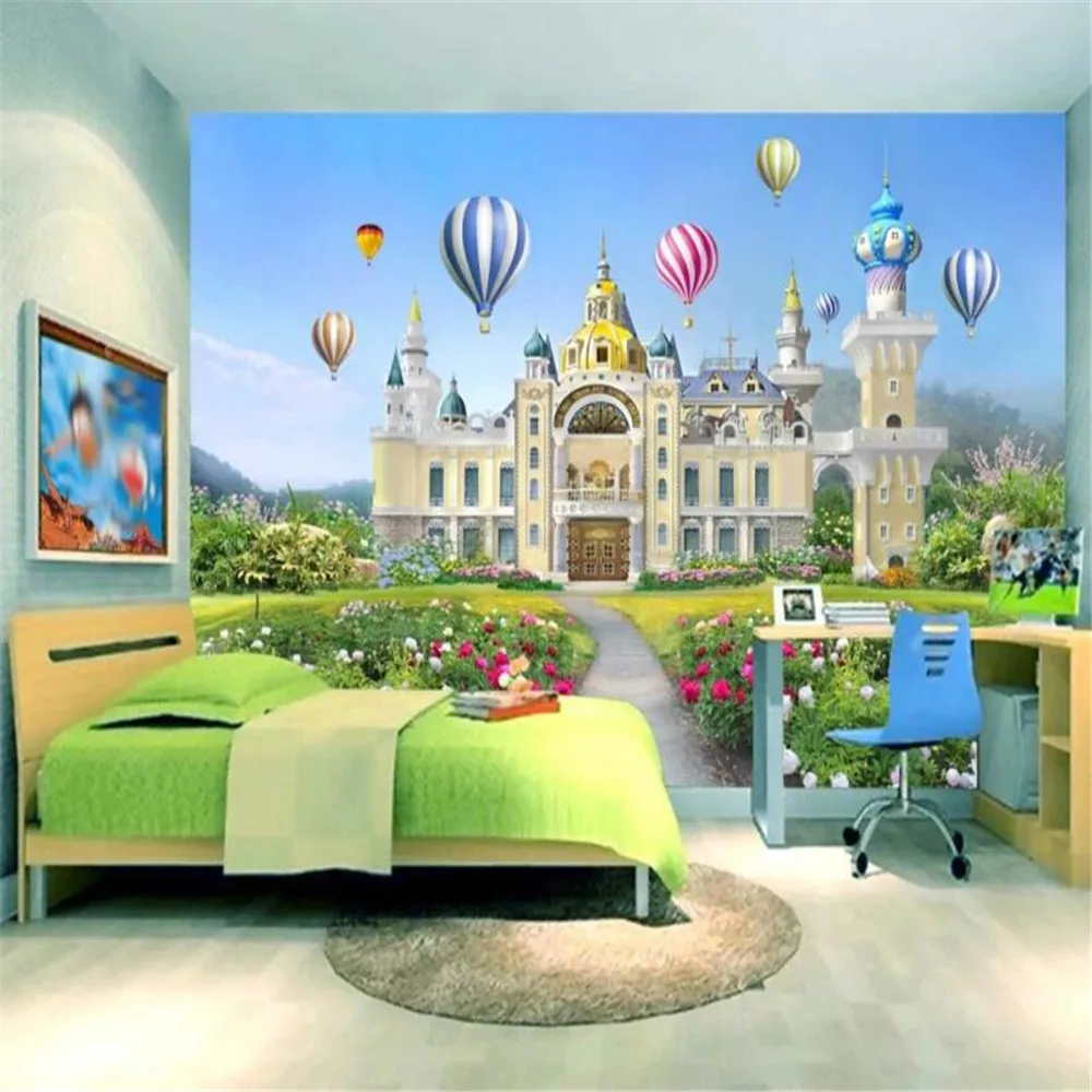 

Milofi personnalisé photo fond d'écran 3D belle fille petite princesse rêve Château fond mur décoration maison peinture
