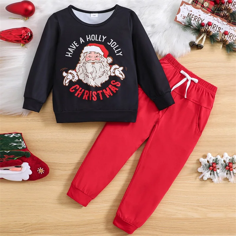 Kids Girls Boys Christmas Outfits Letter Santa Print Long Sleeve Sweatshirts and Long Pants 2Pcs Fall Children's Clothing Set
Kids Girls Boys Christmas Outfits Letter Santa Print Long Sleeve Sweatshirts and Long Pants 2Pcs Fall Children's Clothing Set