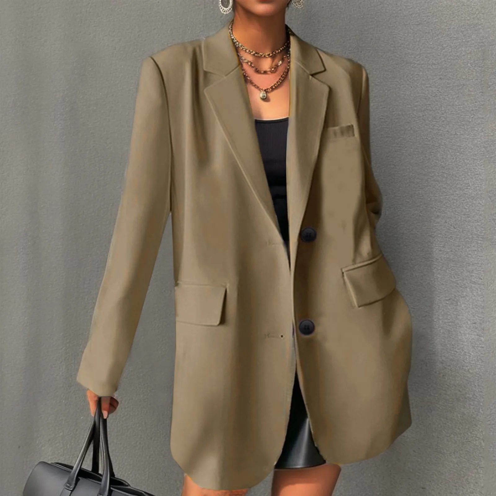 Suit Coat Women's Fashion Vintage Long Sleeve Loose Casual Solid Office Lady Single-breasted Elegant Blazer Ladies Cardigan Tops
Suit Coat Women's Fashion Vintage Long Sleeve Loose Casual Solid Office Lady Single-breasted Elegant Blazer Ladies Cardigan Tops