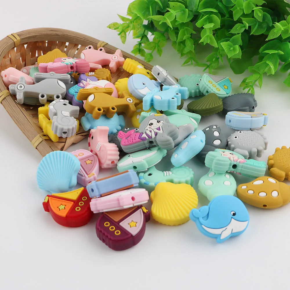 Sunrony 5/10pcs Ocean Series Silicone Beads Food Grade Teether Safety BPA Free DIY Pacifier Chain Accessories Baby Teething Toys
Sunrony 5/10pcs Ocean Series Silicone Beads Food Grade Teether Safety BPA Free DIY Pacifier Chain Accessories Baby Teething Toys