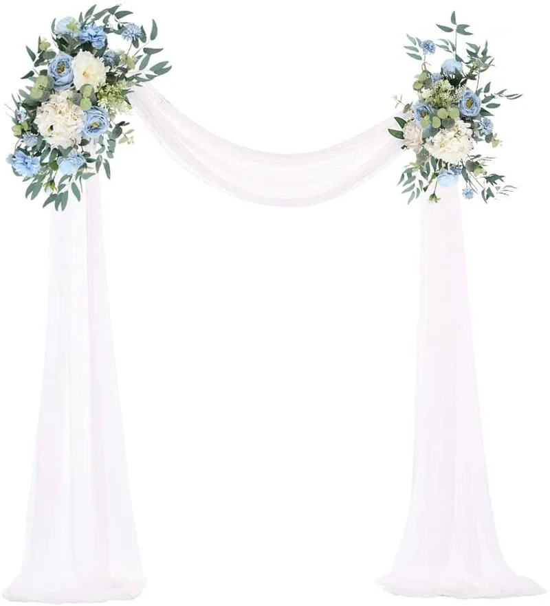 Artificial Flower Wedding Arch Flower Kit Swags with Fabric Sheer Drap, Floral Swags for Wedding Arch Signs Decor Pack of 3
Artificial Flower Wedding Arch Flower Kit Swags with Fabric Sheer Drap, Floral Swags for Wedding Arch Signs Decor Pack of 3