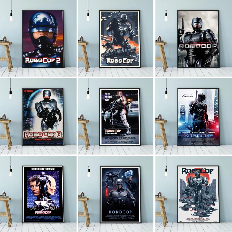 Картина маслом на холсте винтажная Robocop Классическая серия фильмов детский