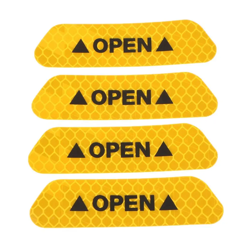 

4 Pieces Car Door Reflective Open Sign Warning Mark Sticker Car Styling Light Luminous Night Tapes Accessories