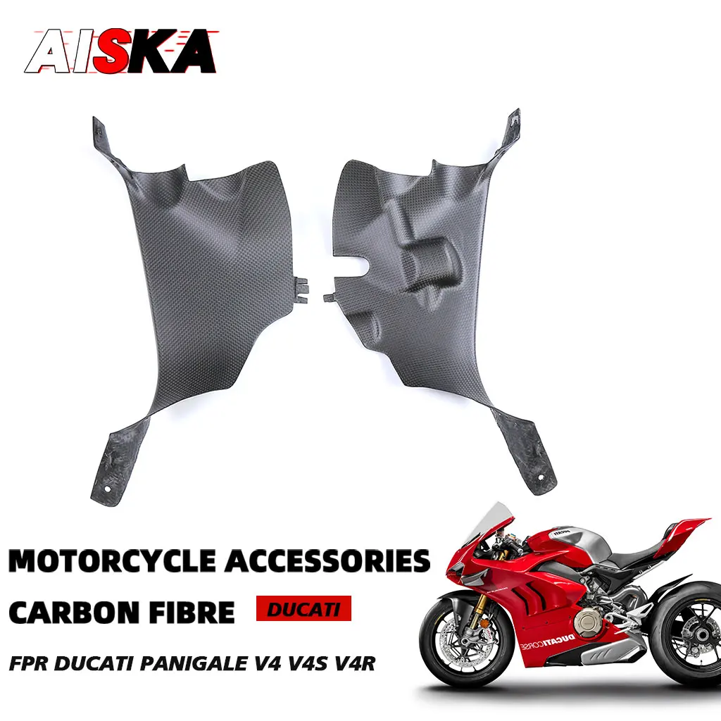 

100% 3K внутренняя боковая панель из углеродного волокна для мотоцикла, защита боковых обтекателей для Ducati Panigale V4 V4S V4R 2018 - 2023 2024