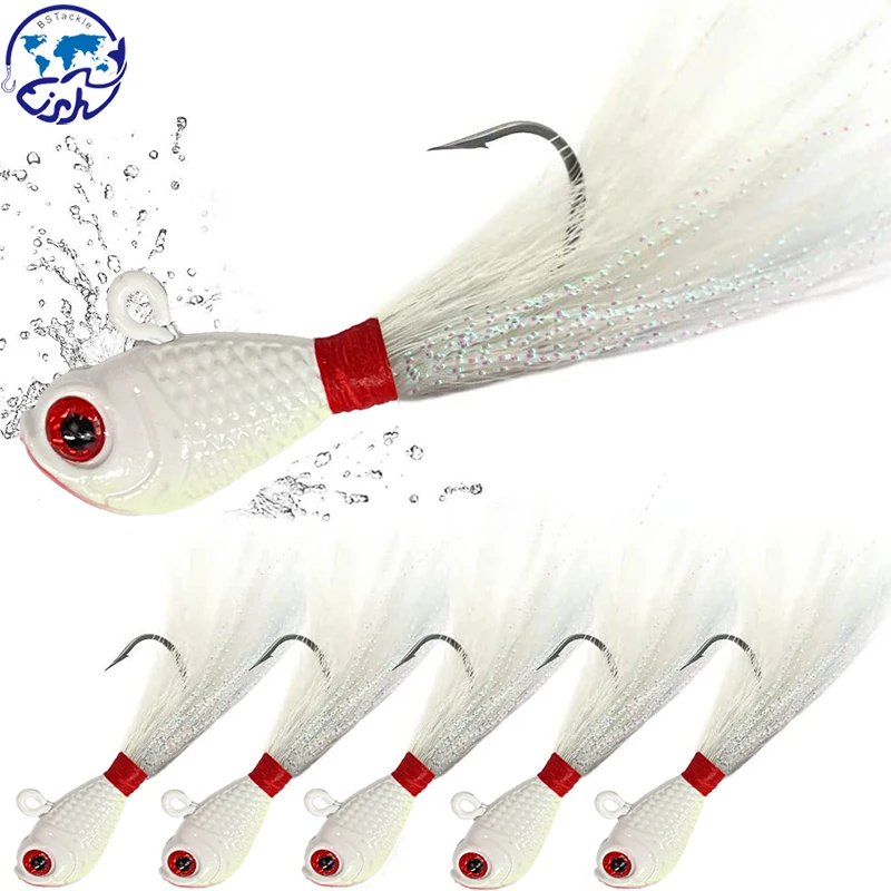 3/4 oz Bucktail Jigs Lead Head Jigs Bucktail Teaser Hook Fishing Lures Glitter Bucktail Jig Head Saltwater Teaser Hook
3/4 oz Bucktail Jigs Lead Head Jigs Bucktail Teaser Hook Fishing Lures Glitter Bucktail Jig Head Saltwater Teaser Hook