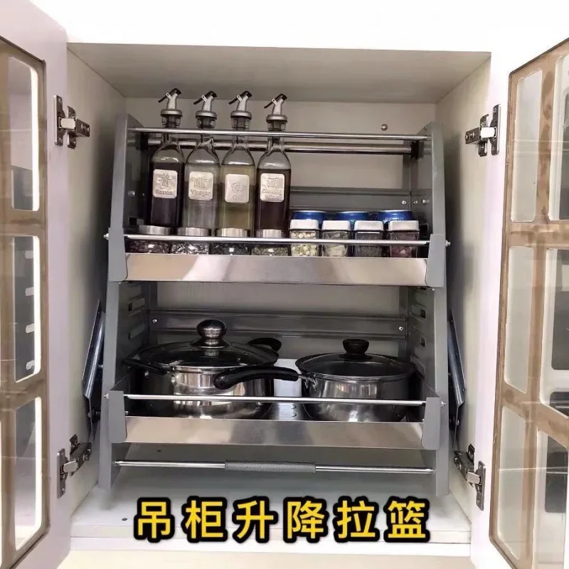 Hanging cabinet, lifting type, pull basket, wall stainless steel cabinet, elevator, kitchen, pull basket, storage rack
Hanging cabinet, lifting type, pull basket, wall stainless steel cabinet, elevator, kitchen, pull basket, storage rack